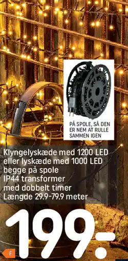 REMA 1000 Klyngelyskæde med 1200 LED eller lyskæde med 1000 LED begge på spole tilbud