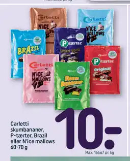 REMA 1000 Carletti skumbananer, P-tærter, Brazil eller N'ice mallows tilbud