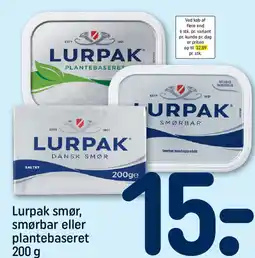 REMA 1000 Lurpak smør, smørbar eller plantebaseret tilbud