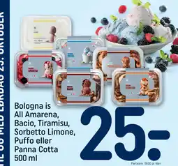 REMA 1000 Bologna is All Amarena, Bacio, Tiramisu, Sorbetto Limone, Puffo eller tilbud
