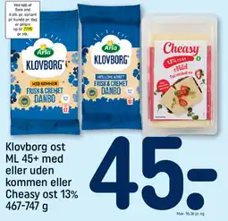 REMA 1000 Klovborg ost ML 45+ med eller uden tilbud