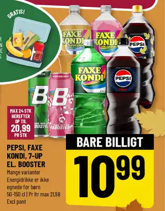 Løvbjerg PEPSI, FAXE KONDI, 7-UP el. Booster tilbud