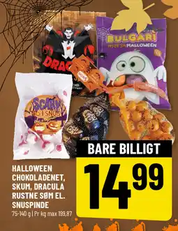 Løvbjerg Halloween chokoladenet, skum, dracula rustne søm el. snuspinde tilbud