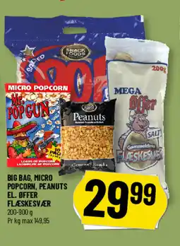 Løvbjerg Big bag, Micro popcorn, peanuts el. øffer flæskesvær tilbud