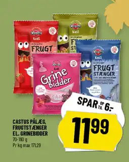 Løvbjerg Castus pålæg, frugtstænger el. grinebidder tilbud