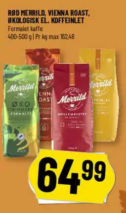 Løvbjerg Rød Merrild, vienna roast, økologisk el. koffeinlet tilbud