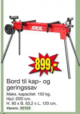 Harald Nyborg Bord til kap- og geringssav, DKK 899 tilbud