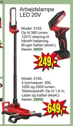 Harald Nyborg Arbejdslampe LED 20V, DKK 649 tilbud