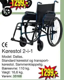 Harald Nyborg Kørestol 2-i-1, DKK 1299 tilbud
