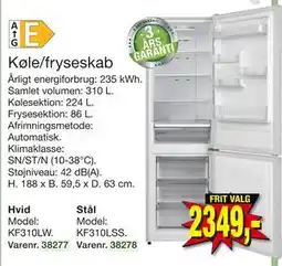 Harald Nyborg Køle/fryseskab, DKK 2349 tilbud