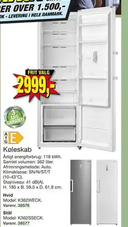 Harald Nyborg Køleskab, DKK 2999 tilbud