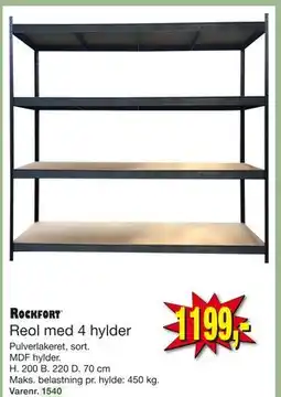 Harald Nyborg Reol med 4 hylder, DKK 1199 tilbud