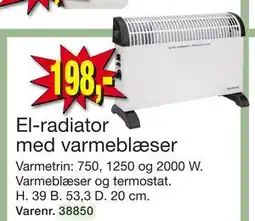 Harald Nyborg El-radiator med varmeblæser, DKK 198 tilbud