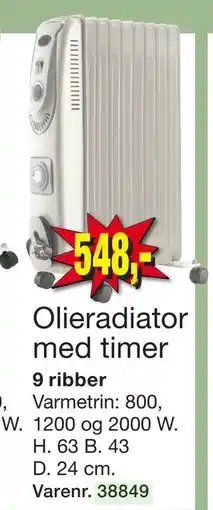 Harald Nyborg Olieradiator med timer, DKK 548 tilbud