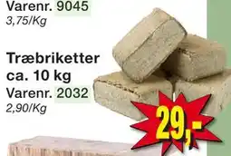 Harald Nyborg Træbriketter ca. 10 kg, DKK 29 tilbud