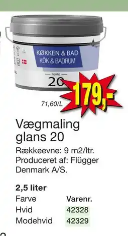 Harald Nyborg Vægmaling glans 20, DKK 179 tilbud