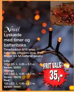 Harald Nyborg Lyskæde med timer og batteriboks, DKK 35 tilbud