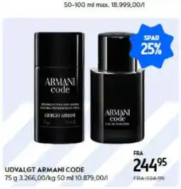 Matas Udvalgt armani code tilbud