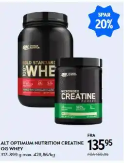 Matas Alt optimum nutrition creatine og whey tilbud