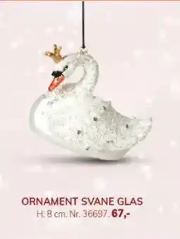 Daells Bolighus Ornament svane glas tilbud