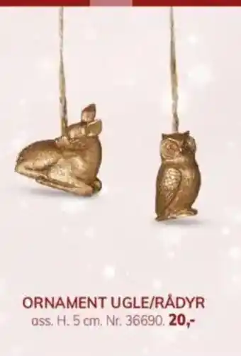Daells Bolighus Ornament ugle/rådyr tilbud