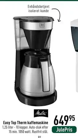 Imerco Easy Top Therm kaffemaskine, DKK 649.95 tilbud