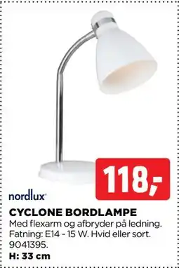 jem & fix CYCLONE BORDLAMPE, DKK 118 tilbud