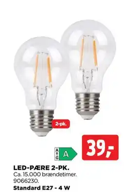 jem & fix LED-PÆRE 2-PK, DKK 39 tilbud