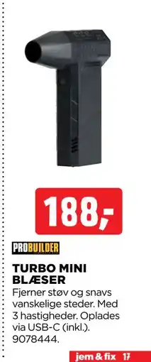 jem & fix TURBO MINI BLÆSER, DKK 188 tilbud