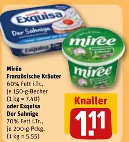 REWE DE Mirée Französische Kräuter oder Exquisa Der Sahnige tilbud