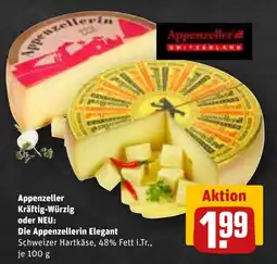 REWE DE Appenzeller Kräftig-Würzig oder NEU: Die Appenzellerin Elegant tilbud