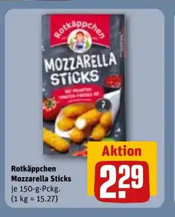 REWE DE Rotkäppchen Mozzarella Sticks tilbud