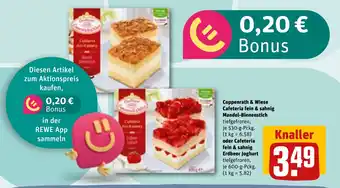 REWE DE Coppenrath & Wiese Cafeteria fein & sahnig Mandel-Bienenstich tilbud