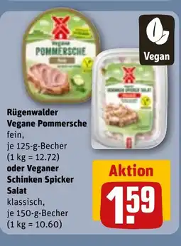 REWE DE Rügenwalder Vegane Pommersche oder Veganer Schinken Spicker Salat tilbud