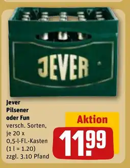 REWE DE Jever Pilsener oder Fun tilbud