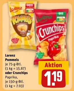 REWE DE Lorenz Pommels oder Crunchips tilbud