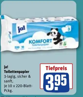 REWE DE Ja! Toilettenpapier tilbud