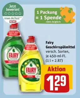 REWE DE FAIRY Geschirrspülmittel tilbud