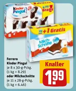 REWE DE Ferrero Kinder Pingui oder Milchschnitte tilbud