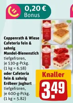 REWE DE Coppenrath & Wiese Cafeteria fein & sahnig Mandel-Bienenstich tilbud