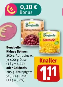 REWE DE Bonduelle Kidney Bohnen oder Goldmais tilbud