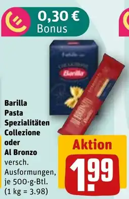 REWE DE Barilla Pasta Spezialitäten Collezione oder Al Bronzo tilbud