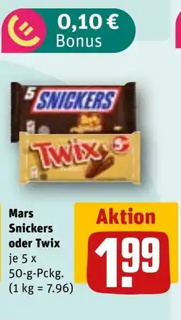 REWE DE Mars Snickers oder Twix tilbud