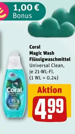 REWE DE Coral Magic Wash Flüssigwaschmittel tilbud