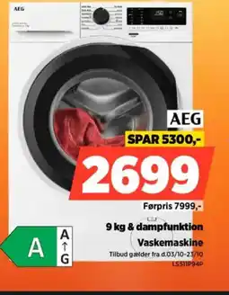 Power AEG Vaskemaskine LS511P94P tilbud