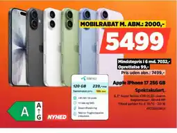 Power Apple iPhone 17 256 GB IP17256GBLK tilbud