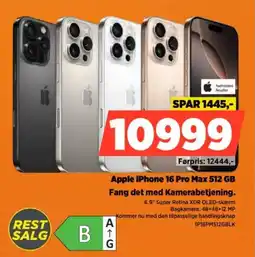 Power Apple iPhone 16 Pro Max 512 GB IP16PM512GBLK tilbud