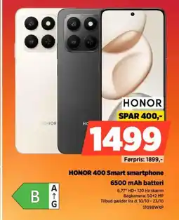 Power HONOR 400 Smart smartphone 5109BWXP tilbud
