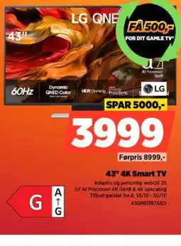 Power LG 43" 4K Smart TV 43QNED87A6D tilbud