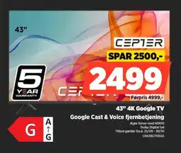 Power CEPTER 43" 4K Google TV CR43EU7002A tilbud